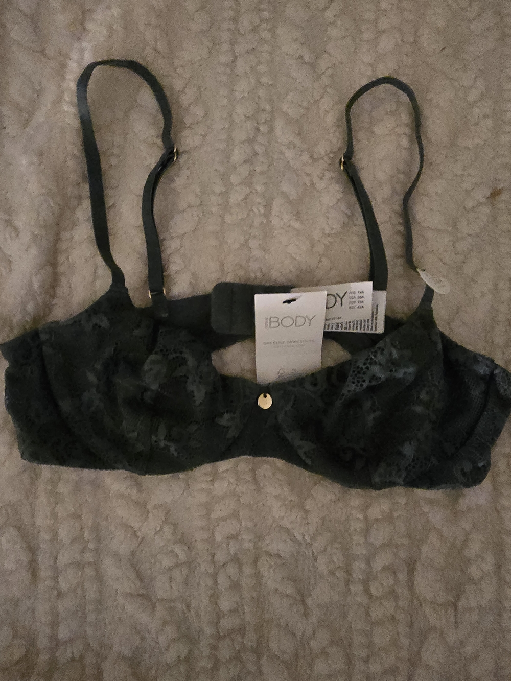 Dark Green Lace Balconette Bra